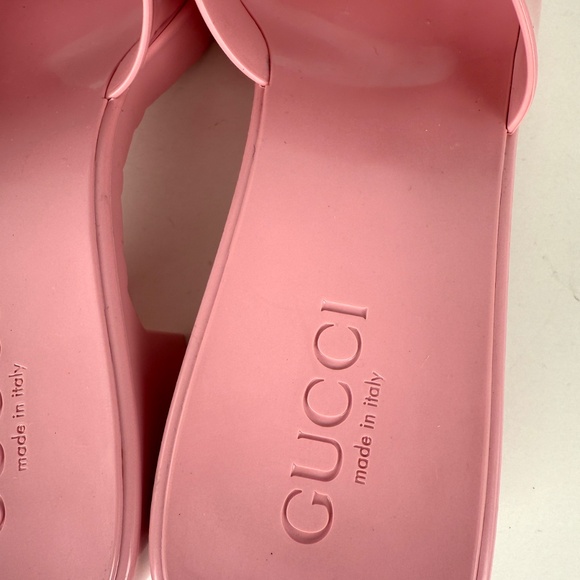 GUCCI Rubber Pink Wild Rose Platform Slide Sandals 36, 6 - Picture 9 of 15